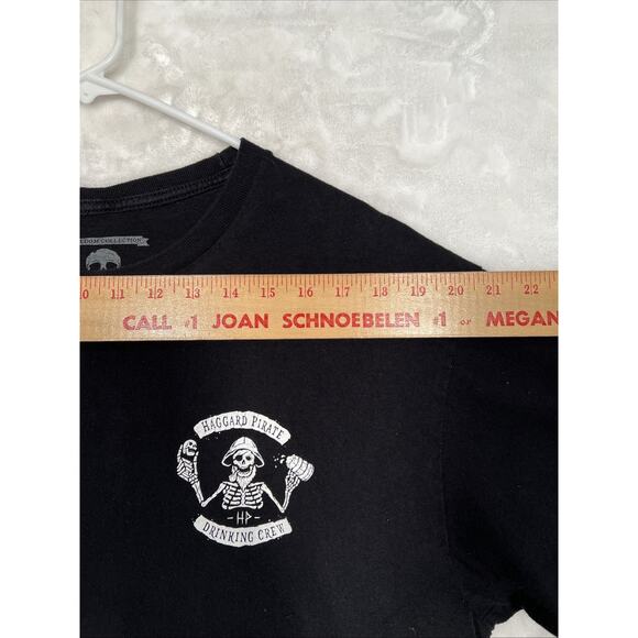 LG Haggard Pirate Short Sleeve Black Tee T Shirt "Drinking Crew" Pirate Sailor - Picture 7 of 9